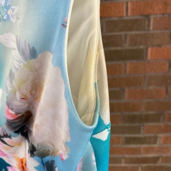 Maggy London, Scuba Dress in Teal Floral - Picture 5 of 7